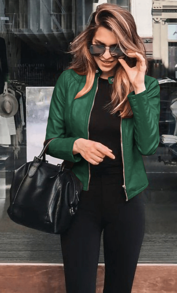 WW | Jacke Damen Slim Fit Lederjacke Damen Perfekt Für Den Herbst Trendy & Lässig