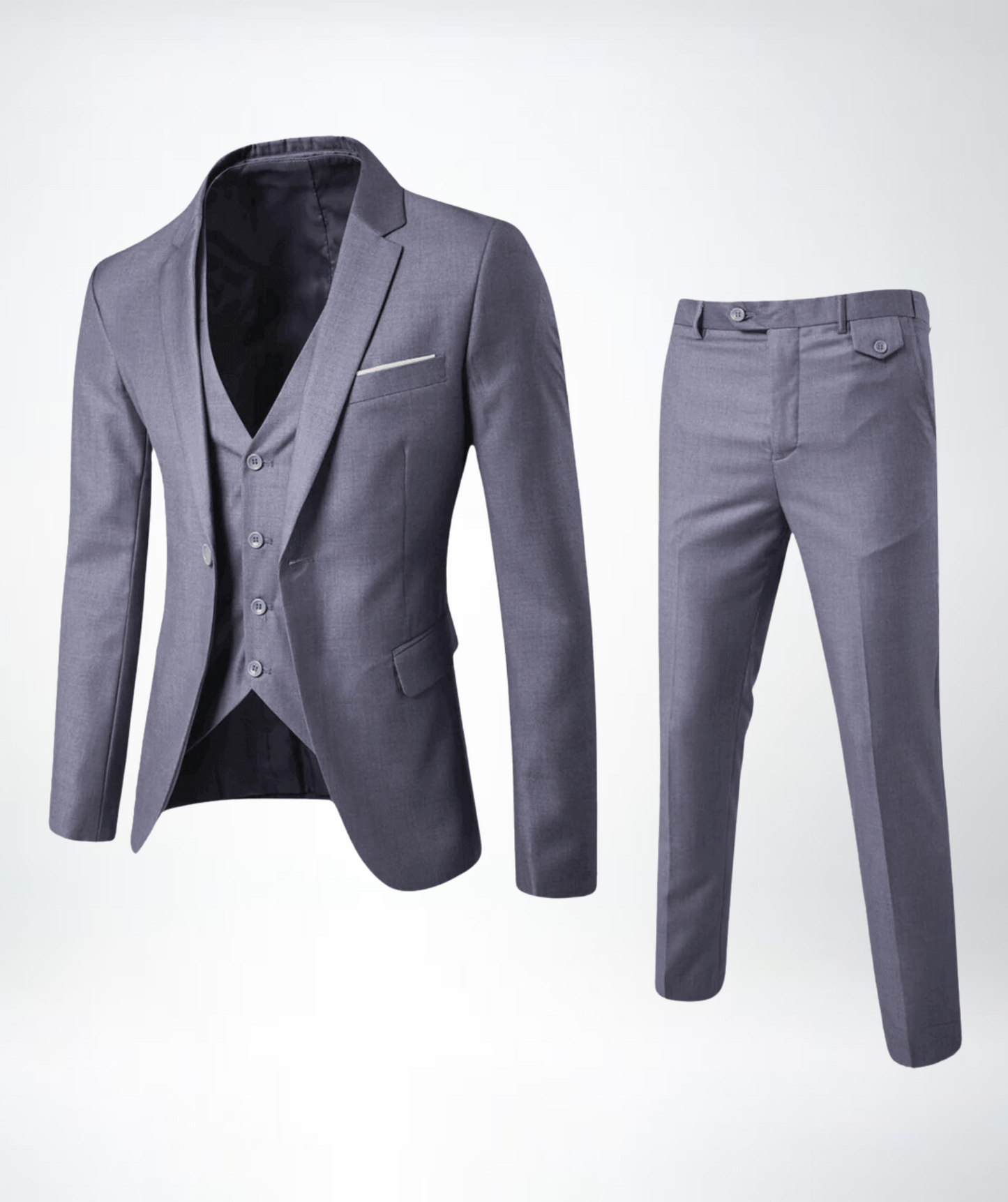 WW | Slim Passform Wollmischung Reverskragen Dreiteiliges Formelles OutPassform
