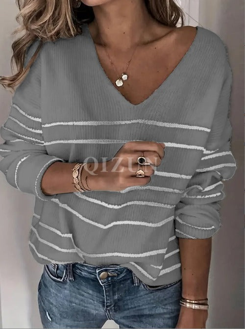 WW | Lässiger gestreifter Pullover für Damen