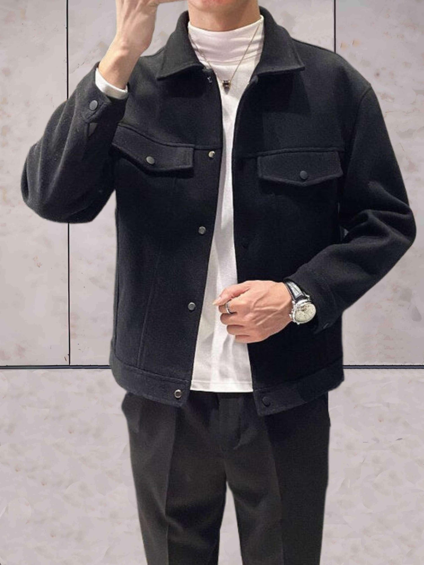 WW | Easy Button-Up Jacket With Chest Pockets