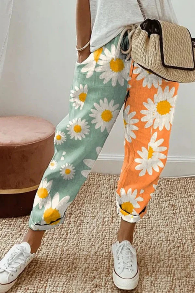 WW | Casual Unique Printed Button Pocket Pants