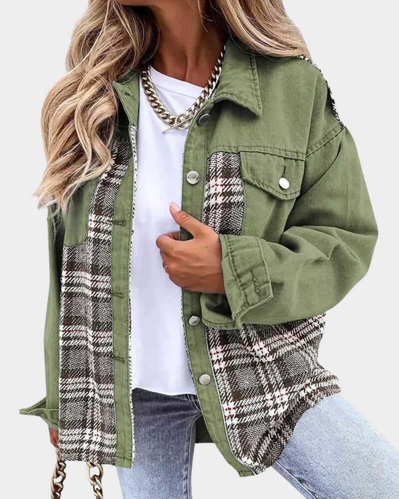WW | Modische Weinlese Denim Damenjacke