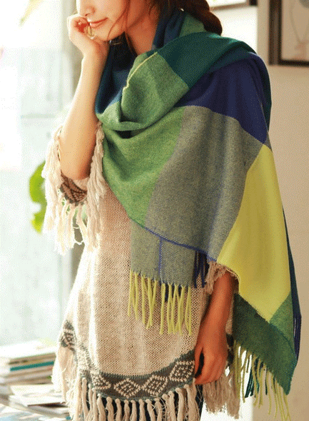 WW | Scarf with Cashmere Feel & Diamond Pattern