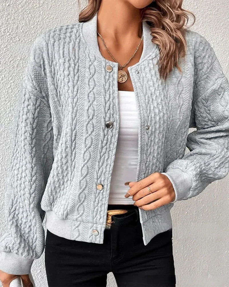 WW | Jacquard Stehkragen Freizeitjacke