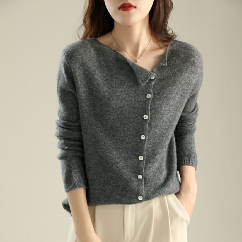 WW | Strickjacke - Weiches Strick - Knopfverschluss - Bequemer, lässiger Schnitt