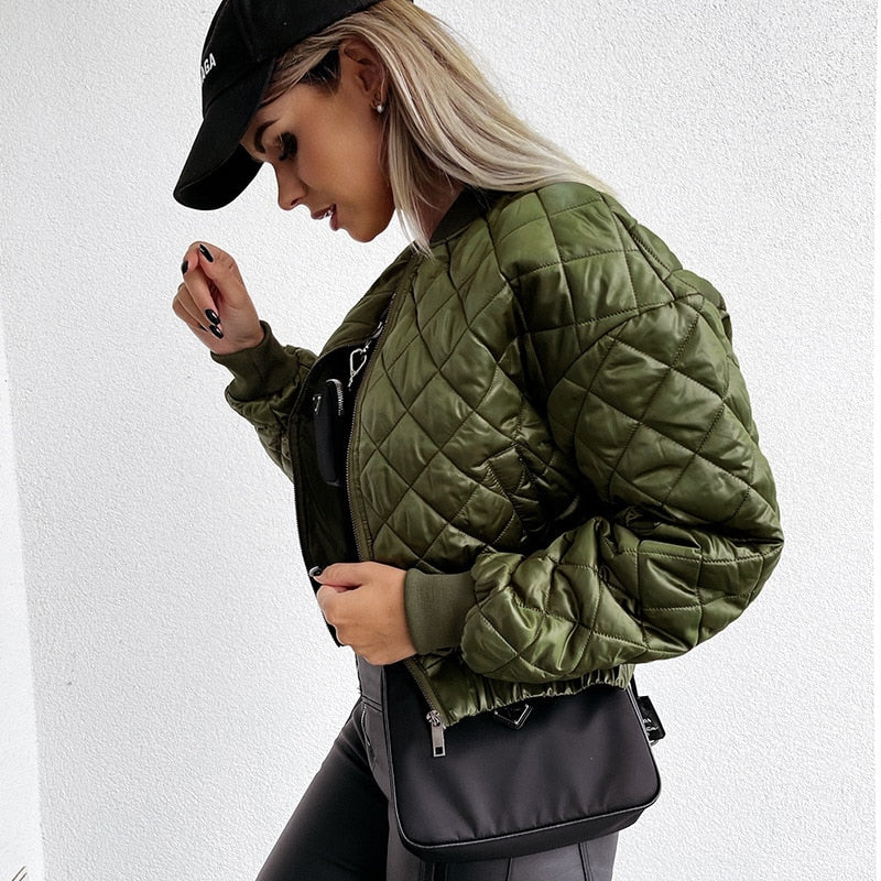WW | Damen Gefütterte Cropped Bomberjacke Stilvoll & Gemütlich