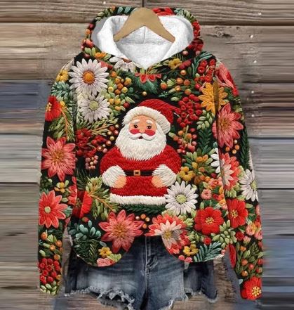 WW | Vintage Santa Kapuzenpullover Mit Print