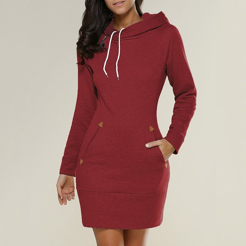 WW | Lässiges Hoodie-Kleid über dem Knie
