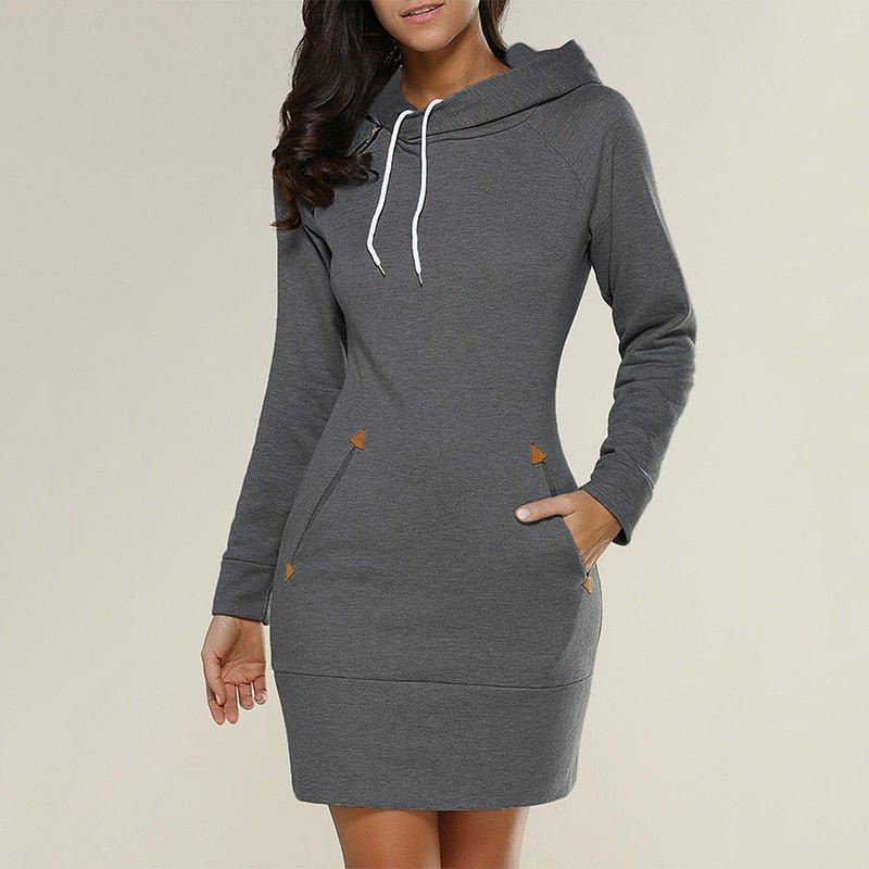 WW | Lässiges Hoodie-Kleid über dem Knie