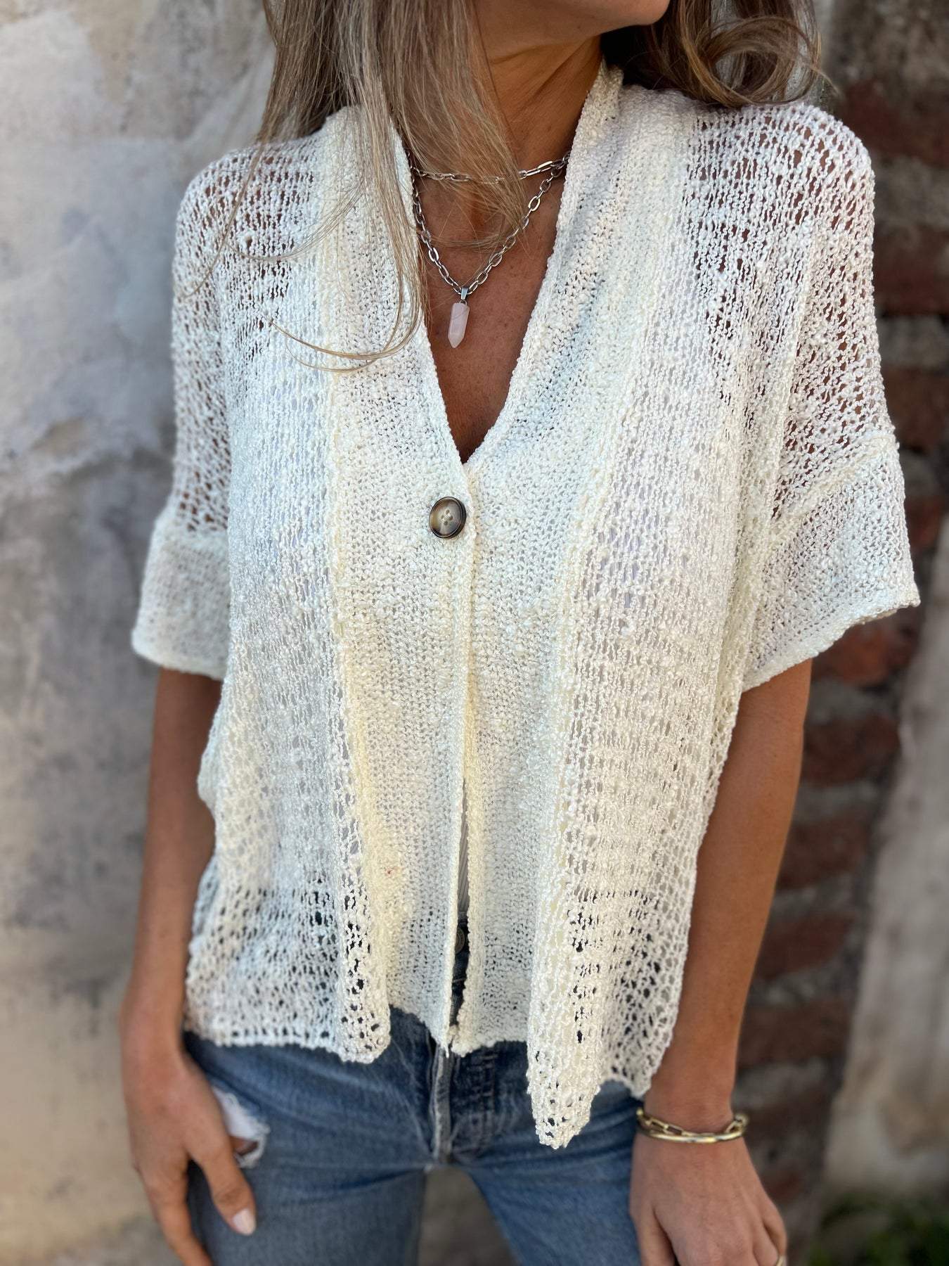 WW | Women's Midsummer Long-Sleeved Eyelet Knit Top