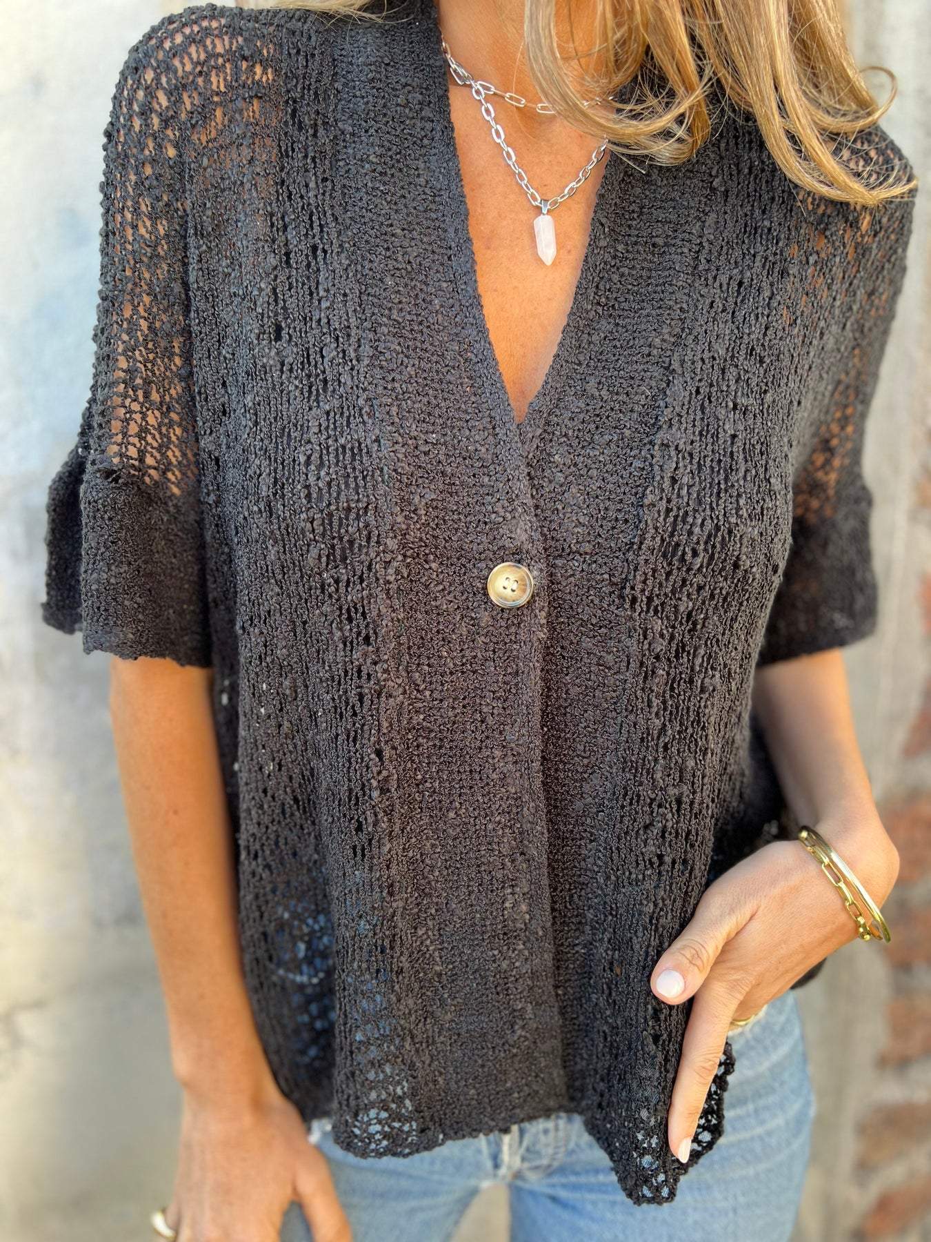 WW | Women's Midsummer Long-Sleeved Eyelet Knit Top