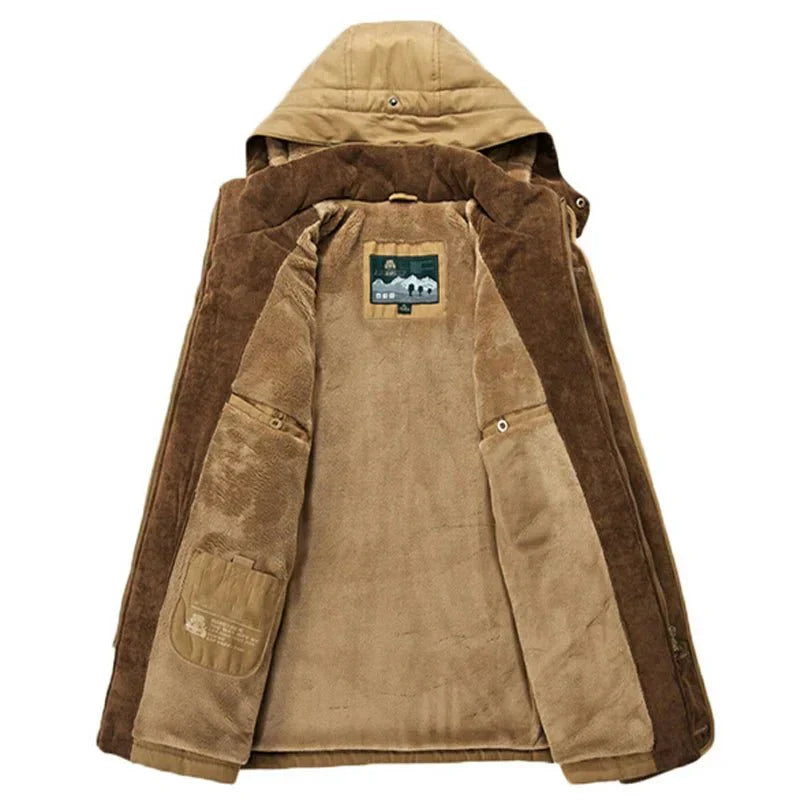 WW | Outdoor Winterjacke mit Abnehmbarer Kapuze und Fleece-Futter - Funktionale Freizeitjacke für kalte Tage