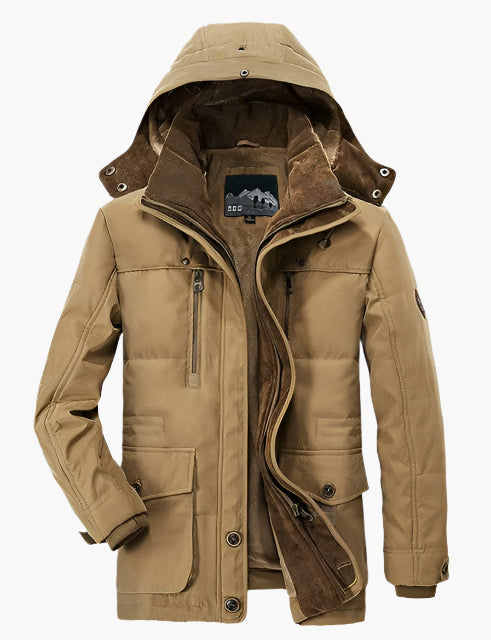 WW | Outdoor Winterjacke mit Abnehmbarer Kapuze und Fleece-Futter - Funktionale Freizeitjacke für kalte Tage