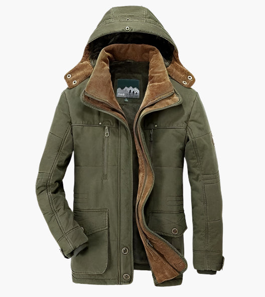 WW | Outdoor Winterjacke mit Abnehmbarer Kapuze und Fleece-Futter - Funktionale Freizeitjacke für kalte Tage