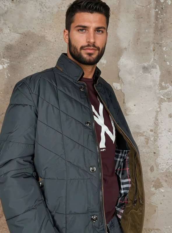 WW | Steppjacke im eleganten Business-Stil mit abnehmbarem Kunstfellkragen - Perfekt für Freizeit und Büro