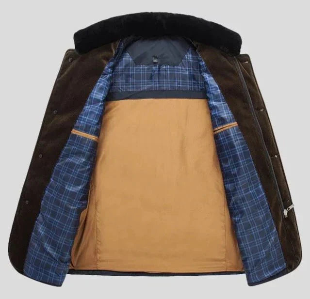 WW | Steppjacke im eleganten Business-Stil mit abnehmbarem Kunstfellkragen - Perfekt für Freizeit und Büro