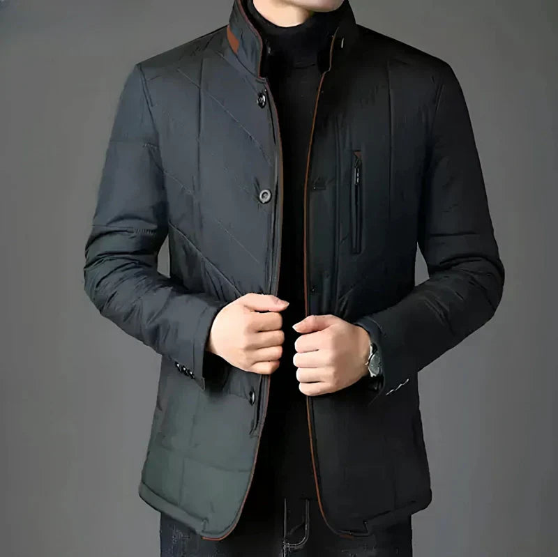 WW | Steppjacke im eleganten Business-Stil mit abnehmbarem Kunstfellkragen - Perfekt für Freizeit und Büro