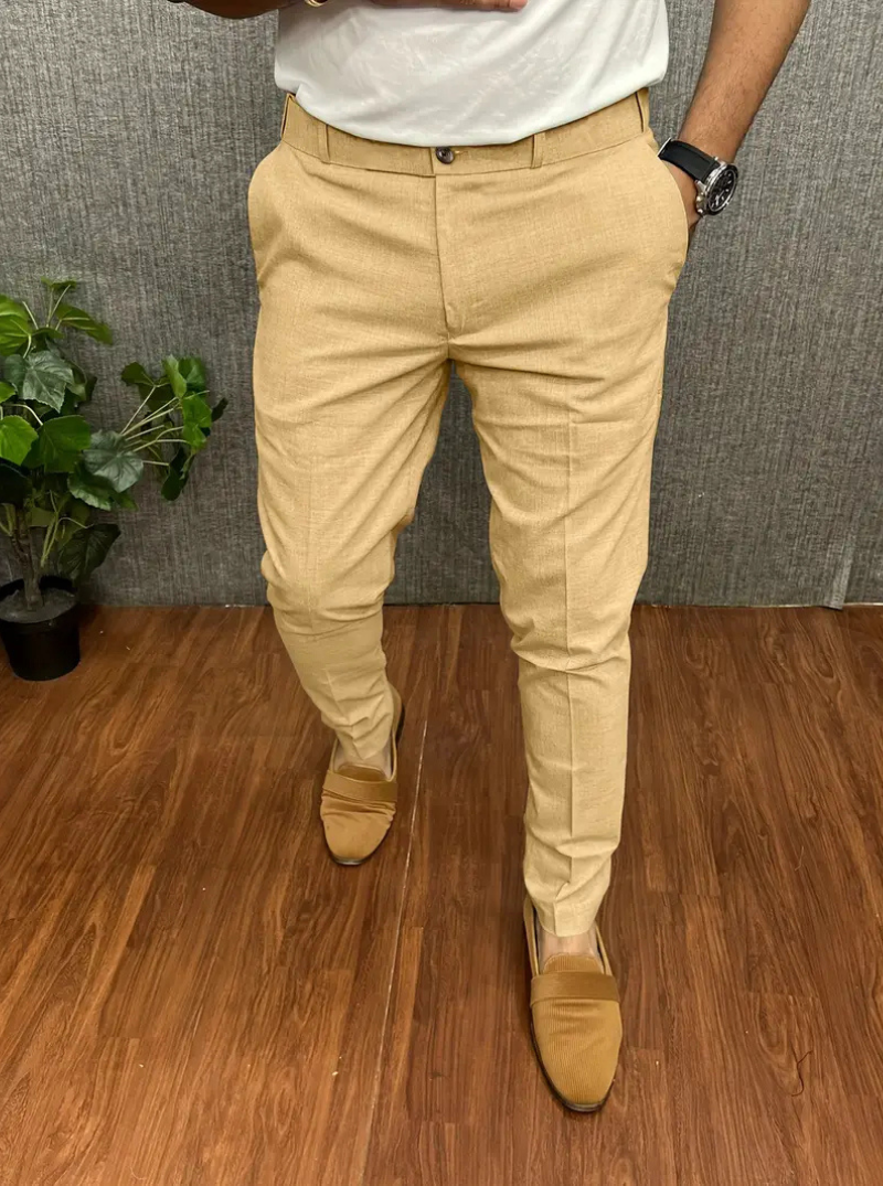 WW | Herren Weiße Chino Stoffhose Stretch