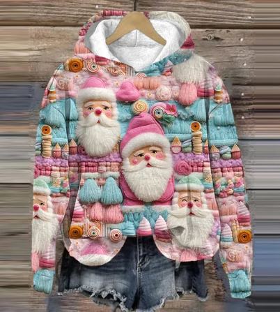 WW | Vintage Santa Kapuzenpullover Mit Print