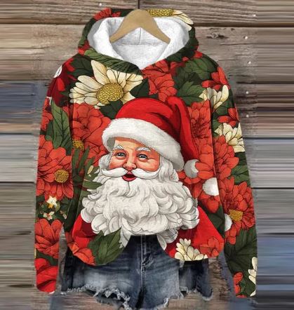 WW | Vintage Santa Kapuzenpullover Mit Print