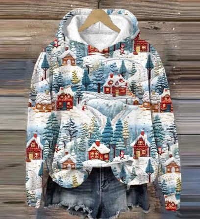 WW | Vintage Santa Kapuzenpullover Mit Print