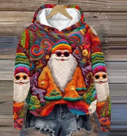 WW | Vintage Santa Kapuzenpullover Mit Print