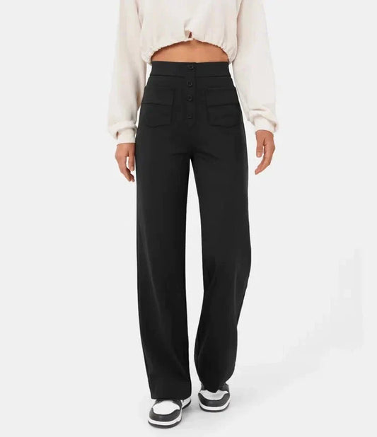 WW | High-Waisted Elastische Freizeithosen