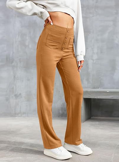 WW | Relaxed High-Waist Trousers with Elasticated Waistband