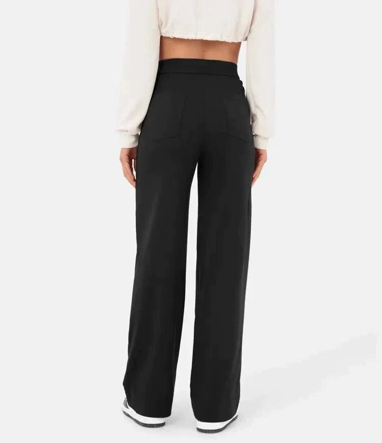WW | Relaxed High-Waist Trousers with Elasticated Waistband