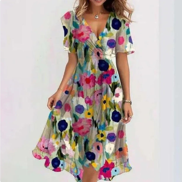 WW | Elegantes Damen Kleid mit V-Ausschnitt