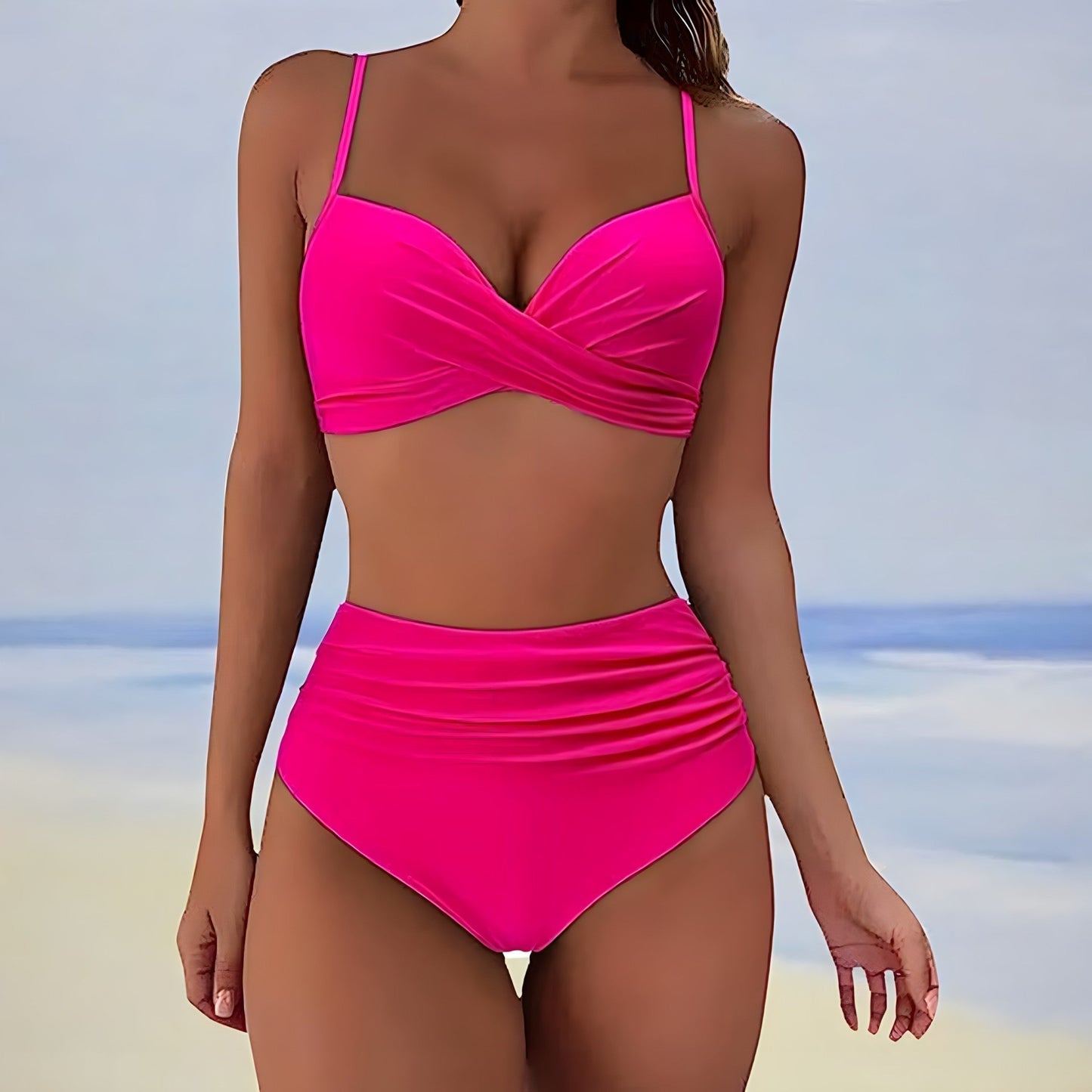 WW | Bikini mit hoher Taille für Damen, Sommer Bademode