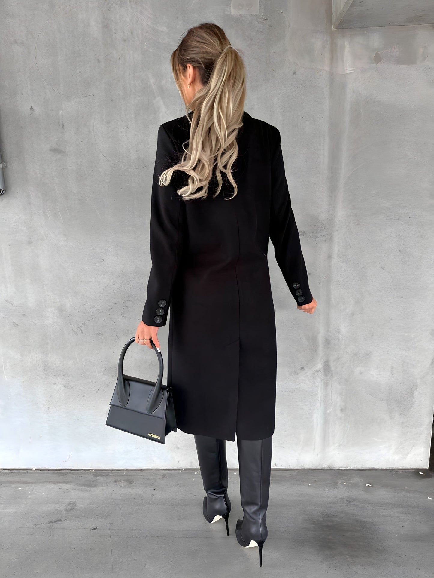 WW | Women's Overcoat – Wool Blend – Slim Fit – Double Breasted – Lapel Collar – Long Length