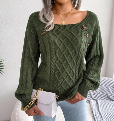 WW | Klassischer Strickpullover mit Zopfmuster