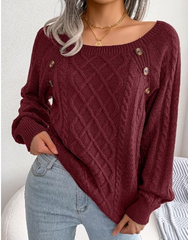 WW | Klassischer Strickpullover mit Zopfmuster