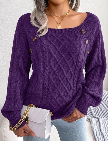 WW | Klassischer Strickpullover mit Zopfmuster