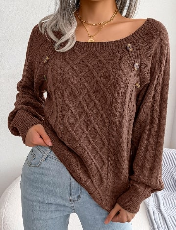 WW | Klassischer Strickpullover mit Zopfmuster