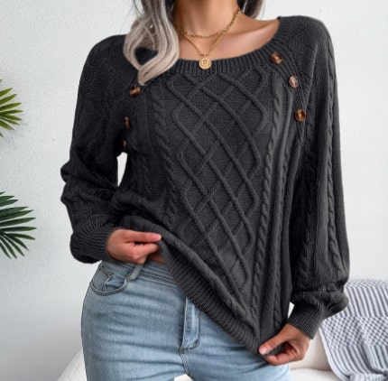WW | Klassischer Strickpullover mit Zopfmuster