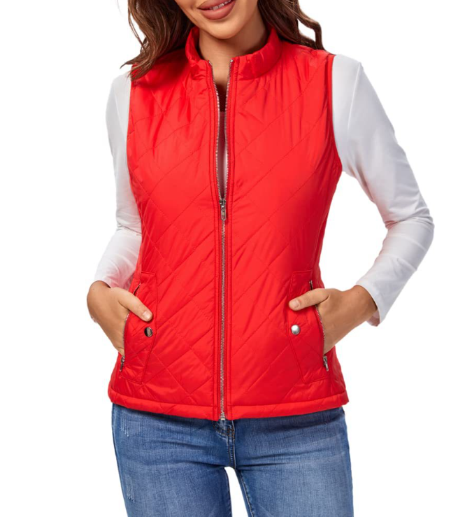 WW | Gestepptes Zip-Up-Weste mit Taschen für Damen