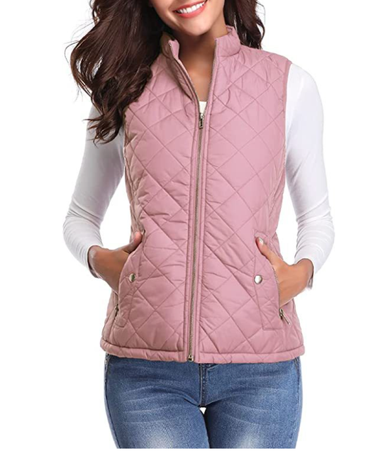 WW | Gestepptes Zip-Up-Weste mit Taschen für Damen