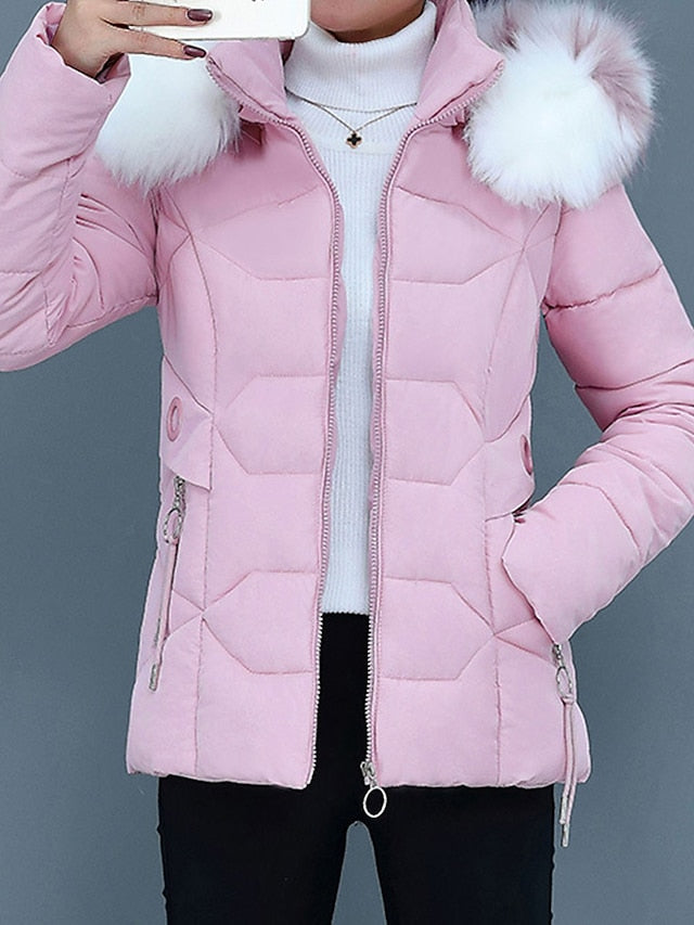 WW | Stilvolle Winterjacke damen mit Fellkragen