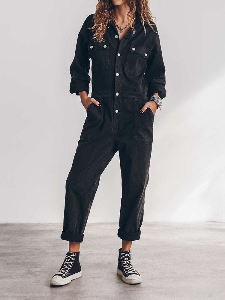 WW | Women's Utility Jumpsuit with Long Sleeves and Pockets