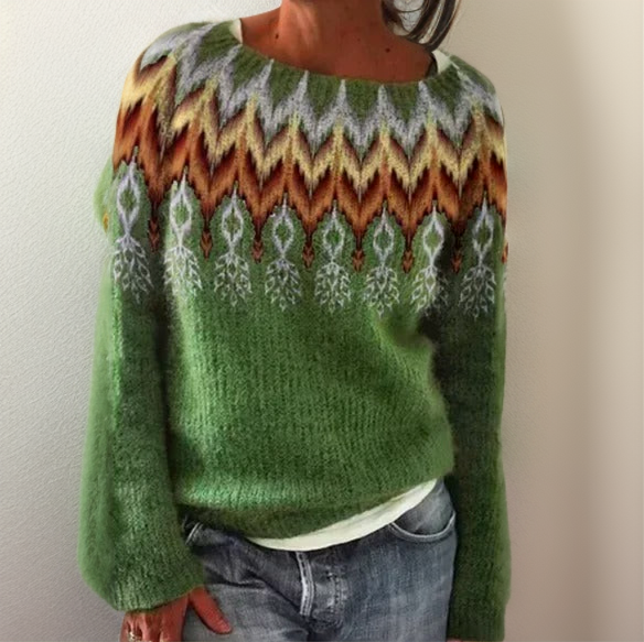 WW | Stylischer und Bequemer Pullover mit Geometrischem Muster