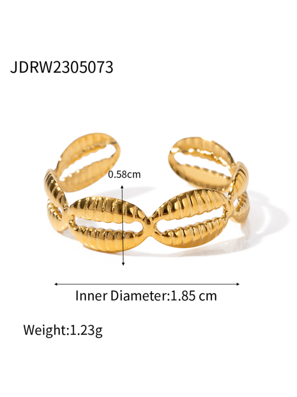 WW | Neuer Strandstil Ozeanelement Muschel Seestern Ring