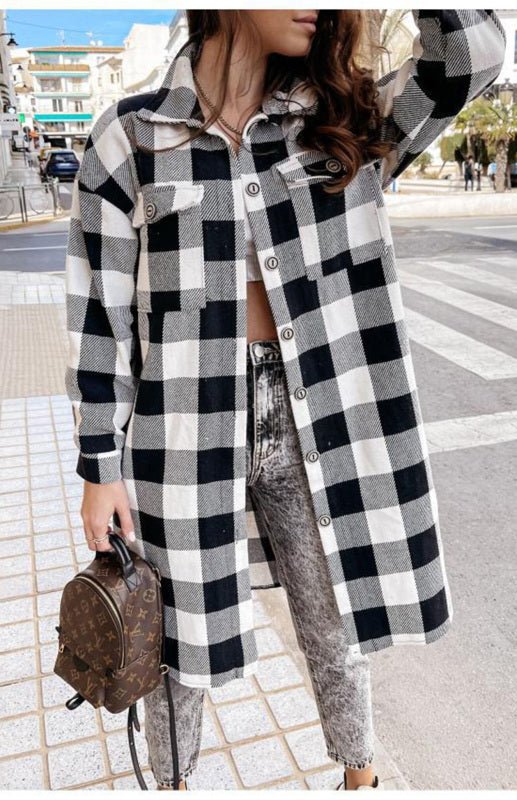 WW | Plaid Shacket - Leichte Wärme - Knopfverschluss-Stil - Lässige Schicht