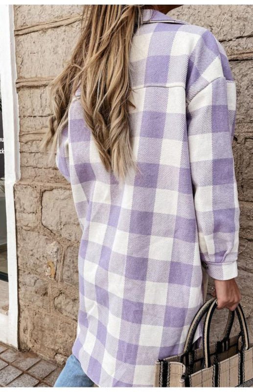WW | Plaid Shacket - Leichte Wärme - Knopfverschluss-Stil - Lässige Schicht