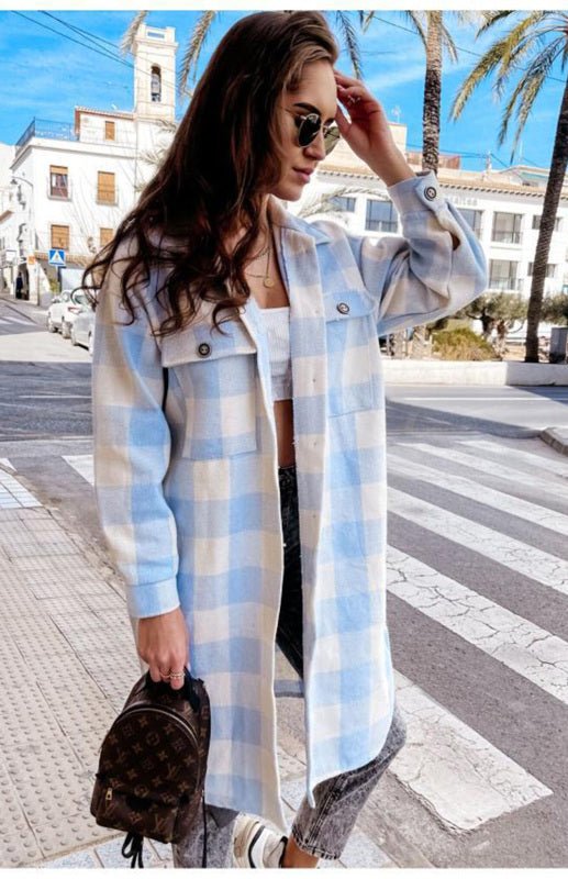WW | Plaid Shacket - Leichte Wärme - Knopfverschluss-Stil - Lässige Schicht
