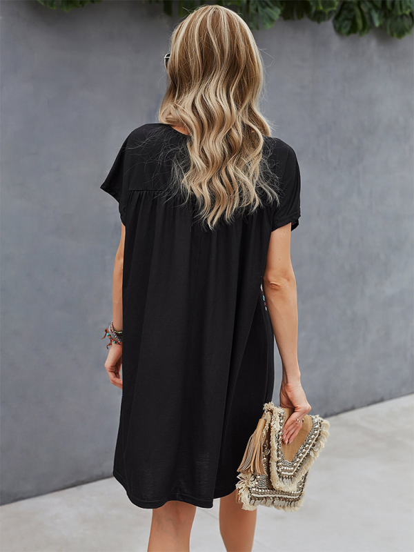 WW | Neues lässiges Urlaubs lockeres kurzes Kleid