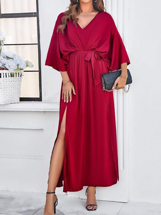 WW | Women's Elegant V-Neck Loose Dress