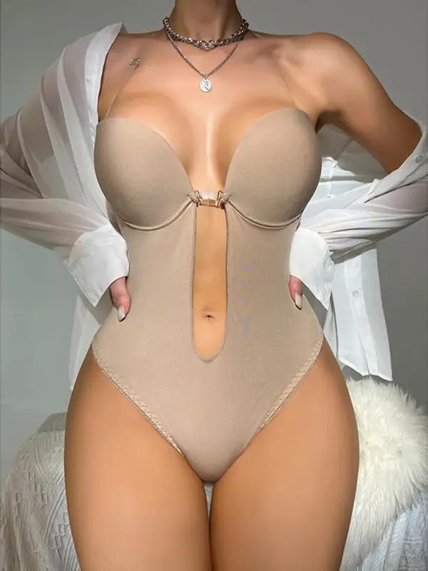 WW | Backless Deep V Plunge Shapewear Bodysuit