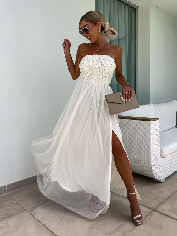 WW | Neues modisches Schlitz-Party-Lässig Urlaubskleid